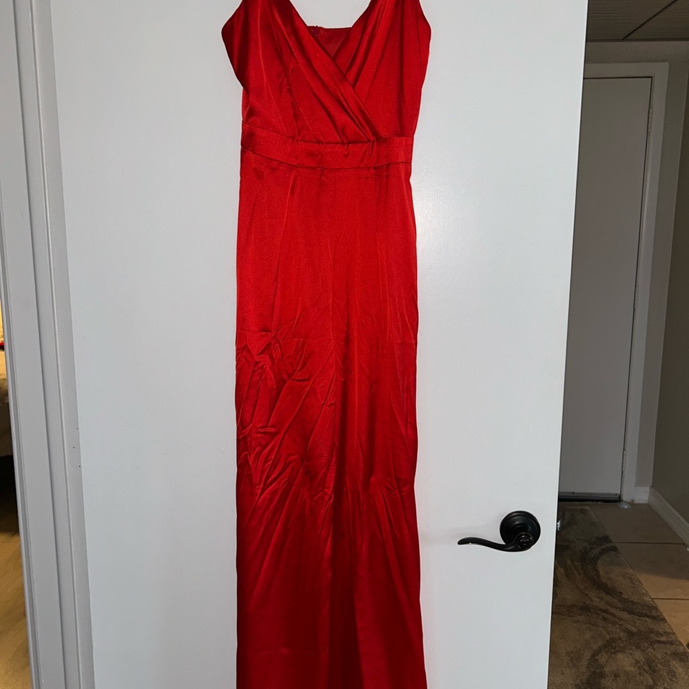 Elegant Red Evening Jumpsuit